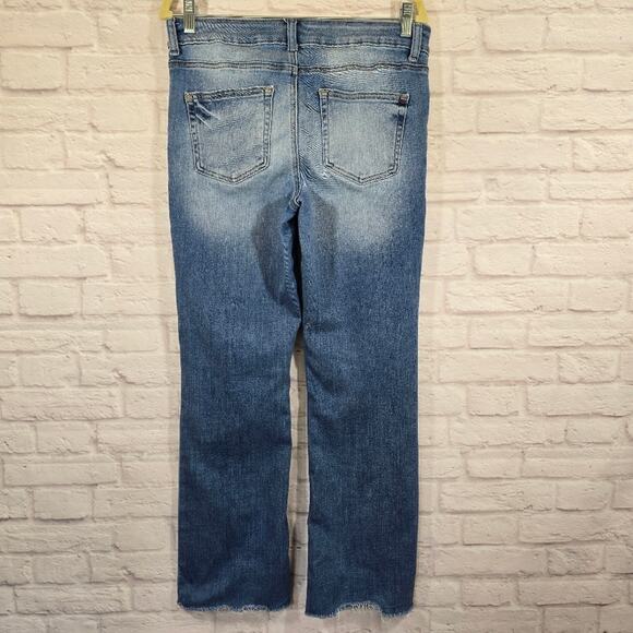 Maurices Light Blue Women's Mid-Rise Slim Bootcut Jeans Size 12S Frayed Stretch - Picture 4 of 8